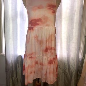 Alterd State pink tie dye crepe shirt dress lined